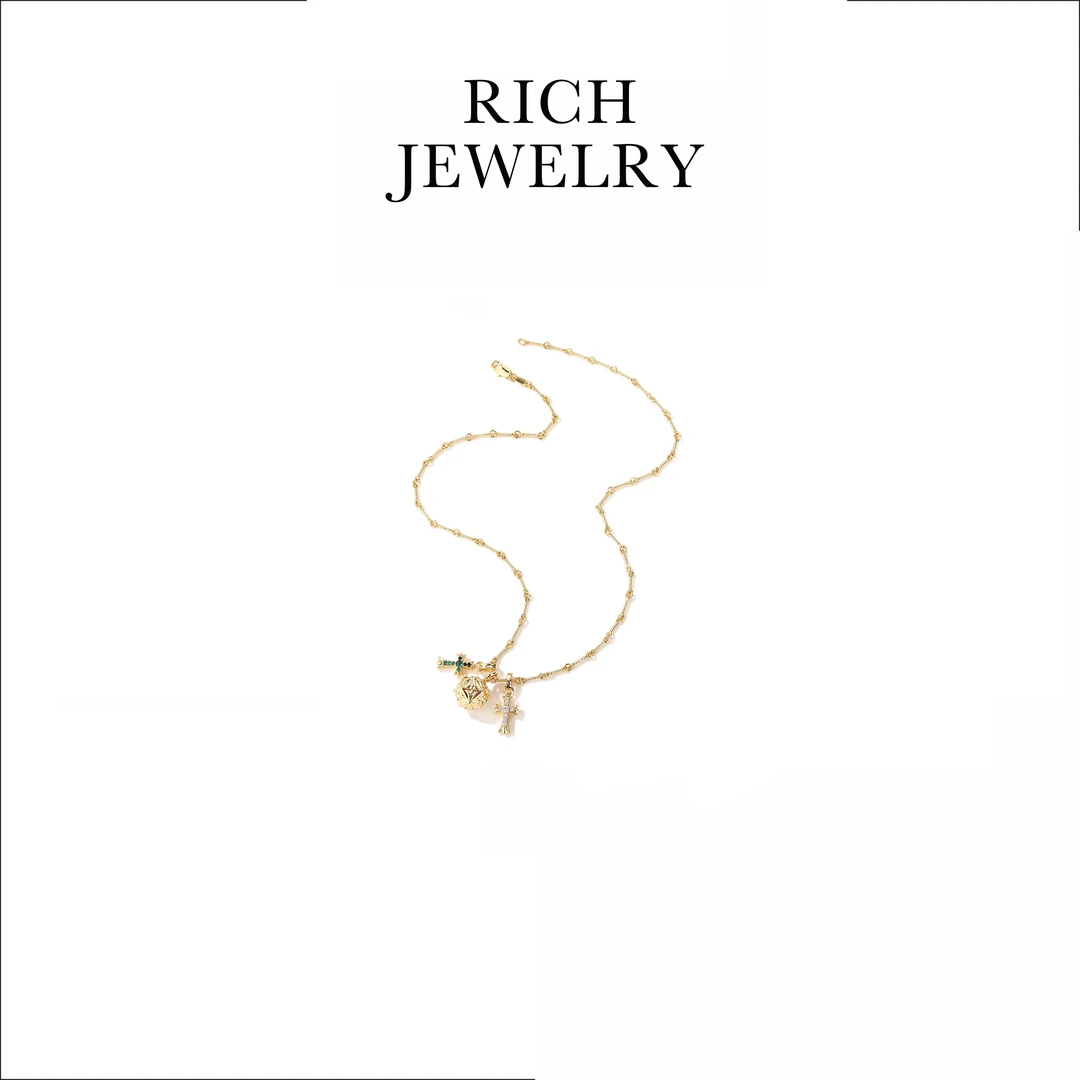 RICH JEWELRY双十字架色项链 27706