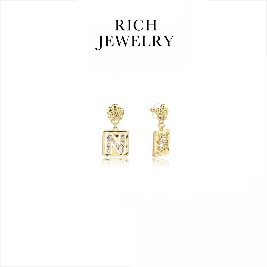 铜合金耳饰 RICH JEWELRY 欧美新款黄铜耳环 36240