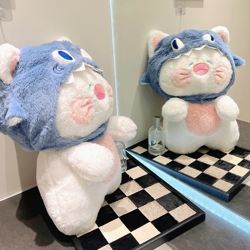 鲨猫公仔毛绒玩具女孩鲨bee猫咪玩偶布娃娃睡觉抱枕女生生日礼物