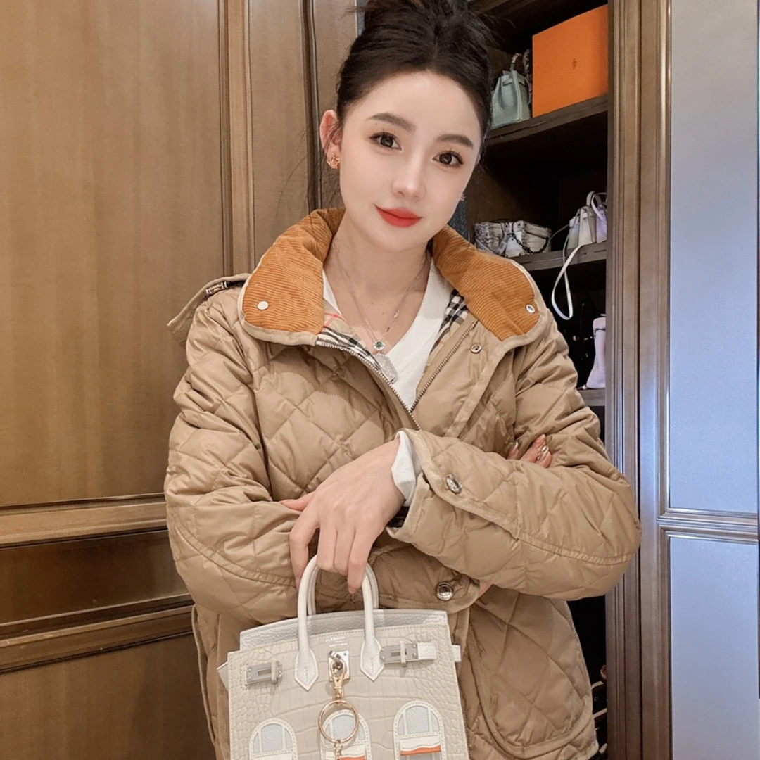 田娇baby 美拉德色系羽绒服时尚气质香风羽绒服百搭保暖秋冬拼接