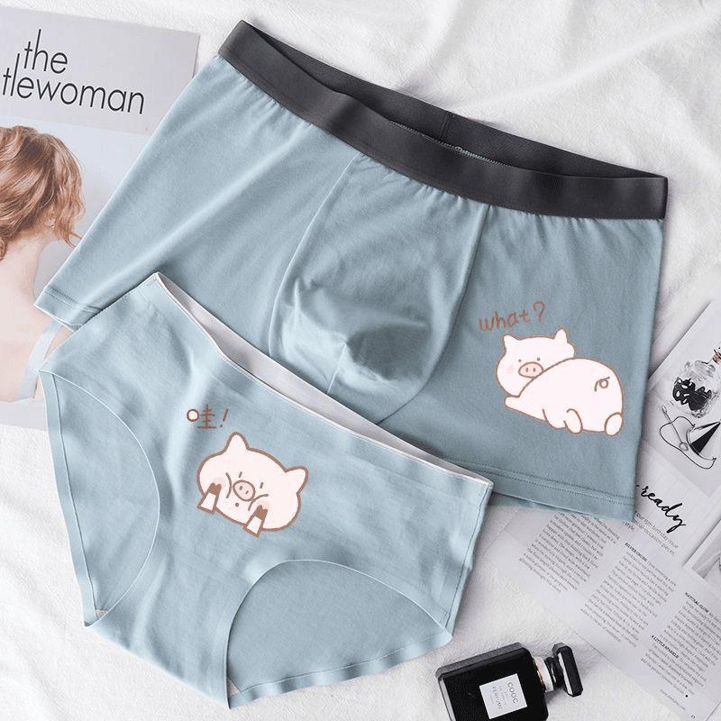 可爱甜心猪猪款情侣款性感可爱搞怪红色搭配一男一女卡通大码新款