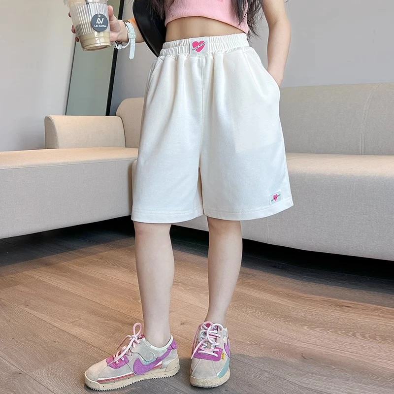 女童运动短裤纯棉夏季2025新款儿童五分裤薄款夏装中裤女大童裤子