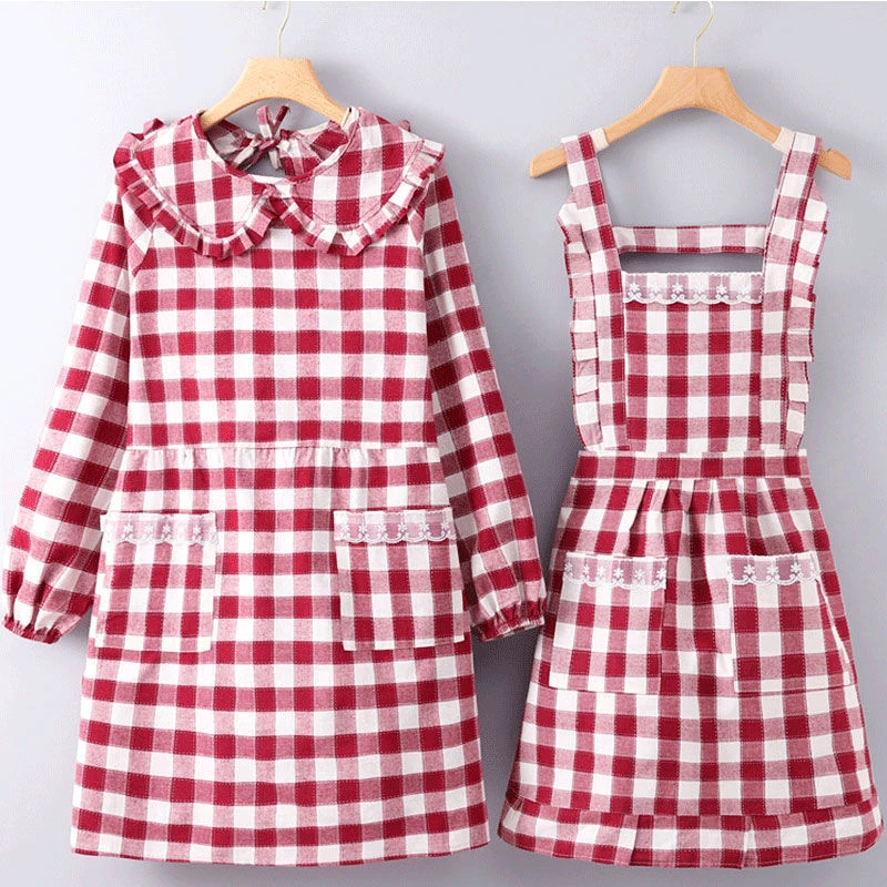 长袖围裙女洋气可爱娃娃领罩衣厨房家用做饭防油污耐脏成人工作服