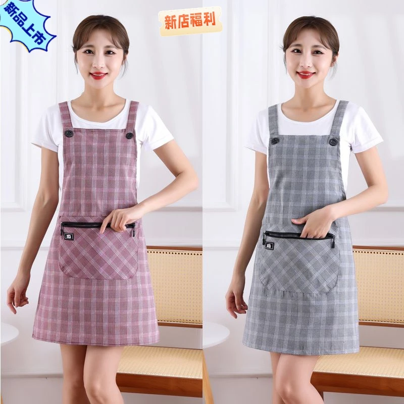 围裙厨房专用围裙女款爆款2024新年款纯棉围裙上班打工女家用厨房