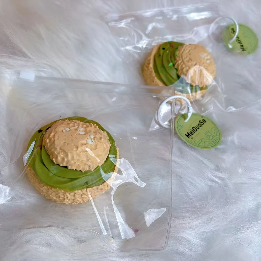 0229泡芙抹茶色捏捏食品级硅胶手工制作默认微瑕