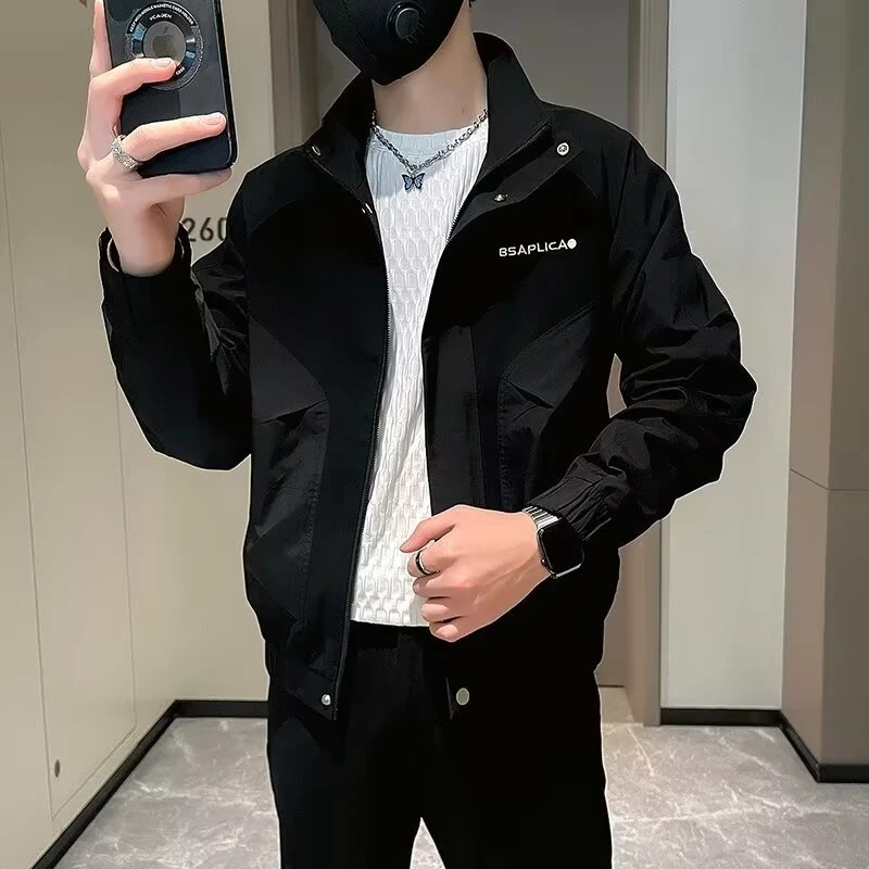 2024美式高街设计感小众立领夹克男女款复古宽松百搭潮流休闲外套