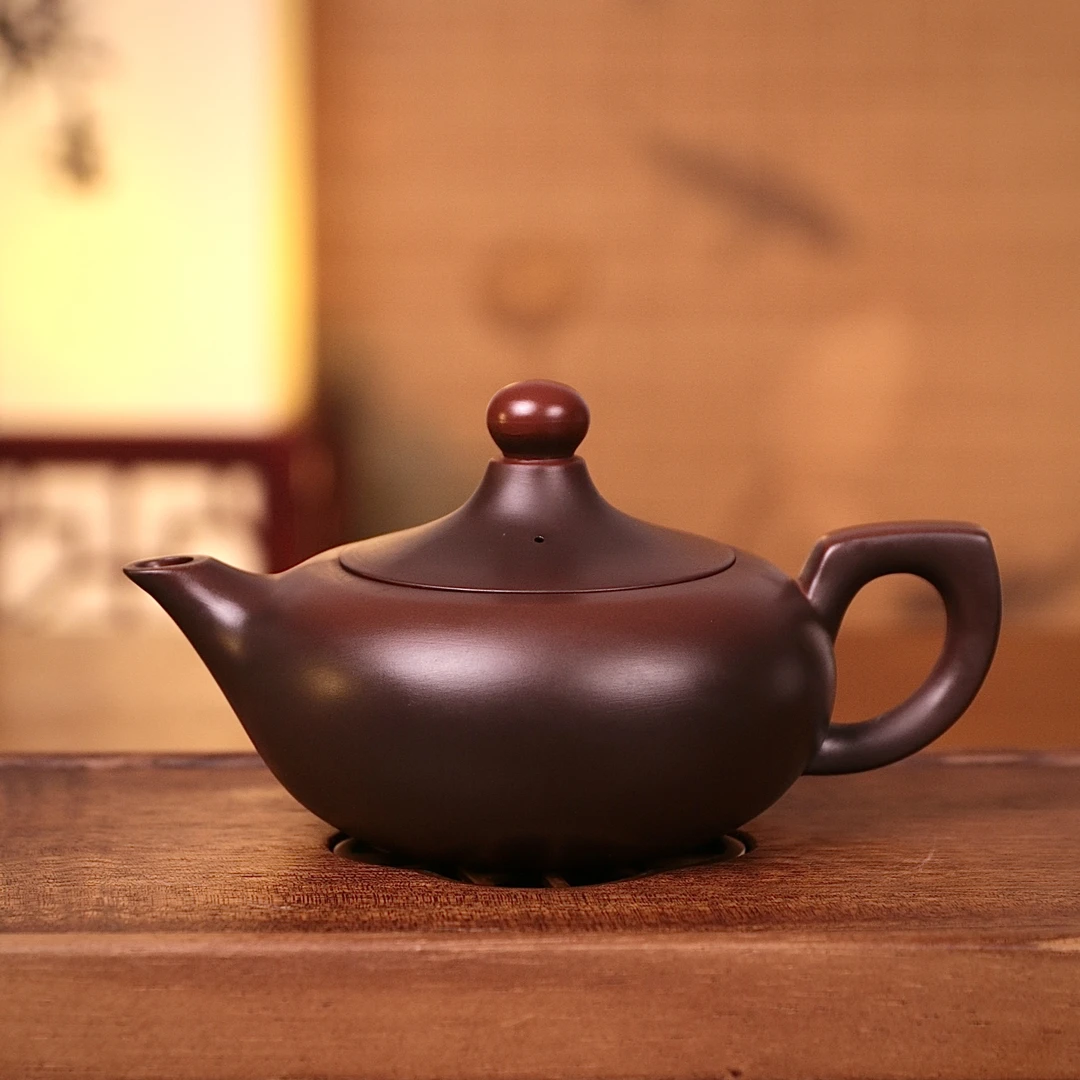 紫陶鸿运当头壶大容量家用泡茶中式纯手工茶壶复古陶瓷紫砂壶S
