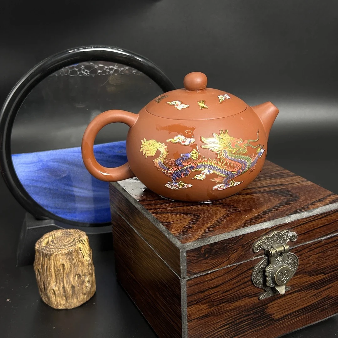原矿朱泥变色龙凤西施壶大容量茶壶300ml（林世科）