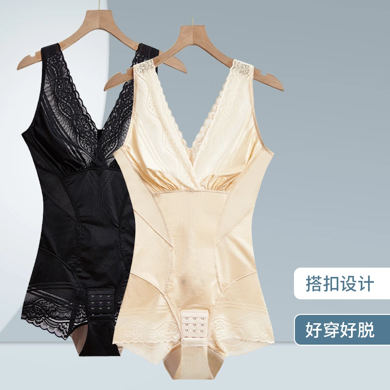 无痕连体塑身衣夏季薄款美体塑形瘦身托胸紧身内衣提臀蕾丝塑身裤