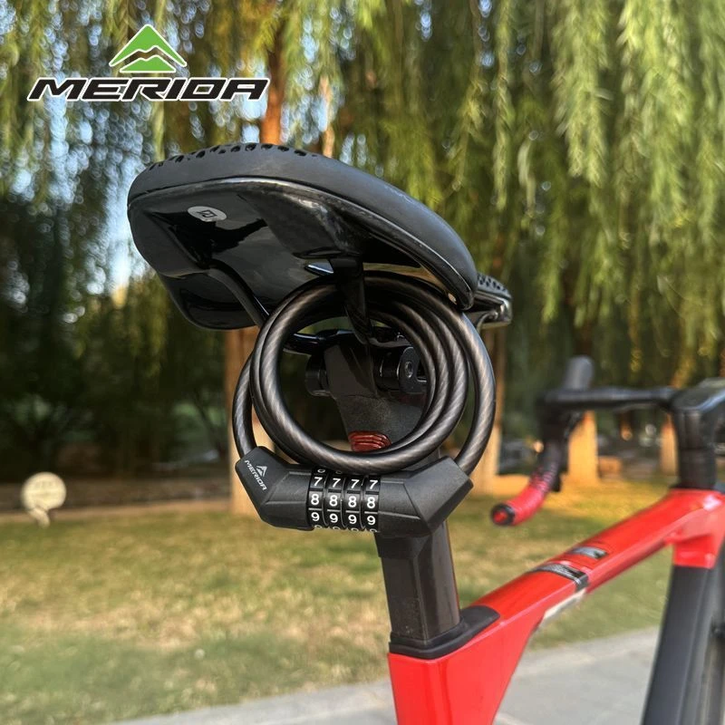 美利达自行车密码锁防盗单车电动车山地公路车钢缆防盗锁加粗车锁