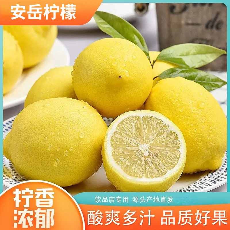 A四川安岳黄柠檬新鲜水果鲜嫩黄柠檬皮薄多汁包邮