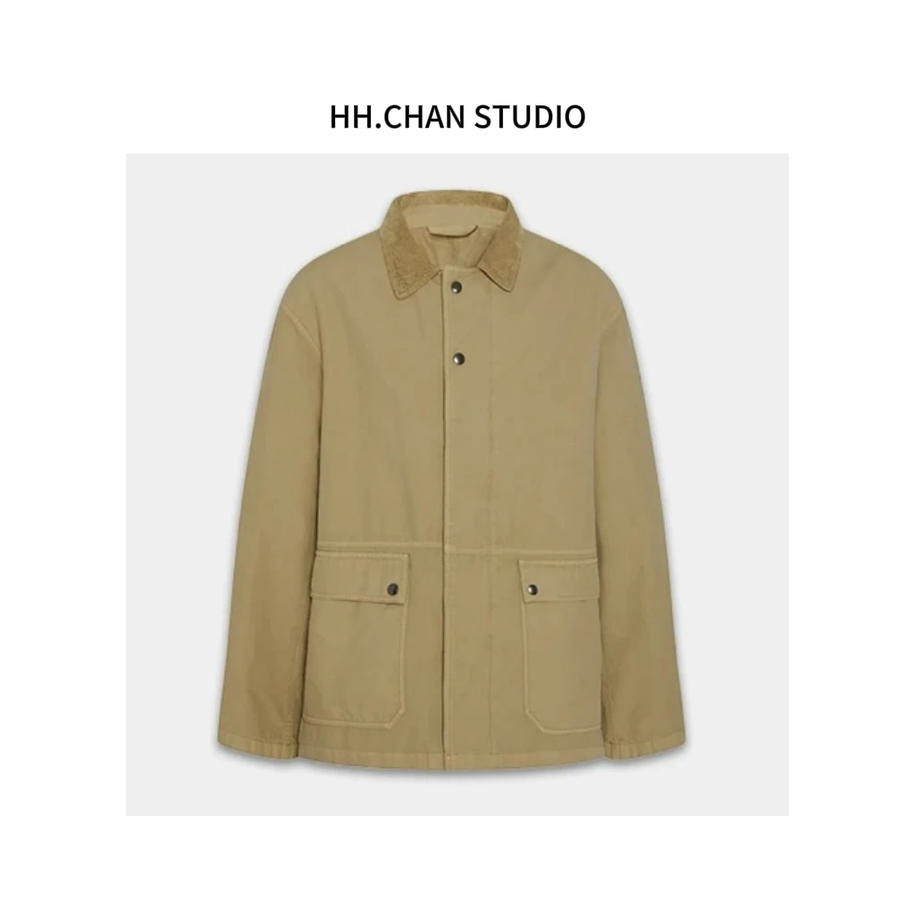 HH.CHAN“巴恩风度”100%定制棉row款卡其加棉加厚短款风衣外套