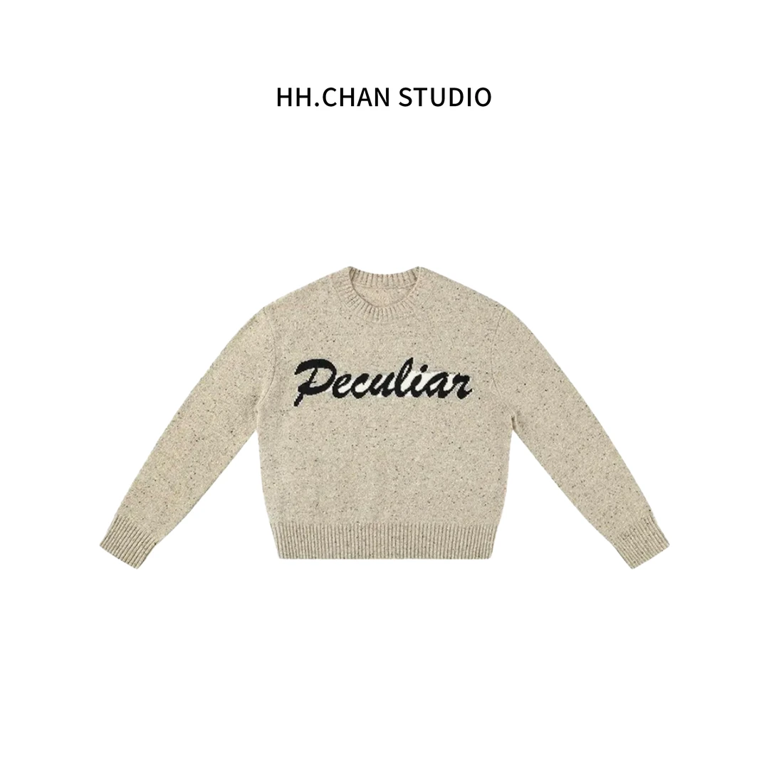 HH.CHAN“英伦午后“定制花纱羊毛彩点工艺印花毛衣（48H）