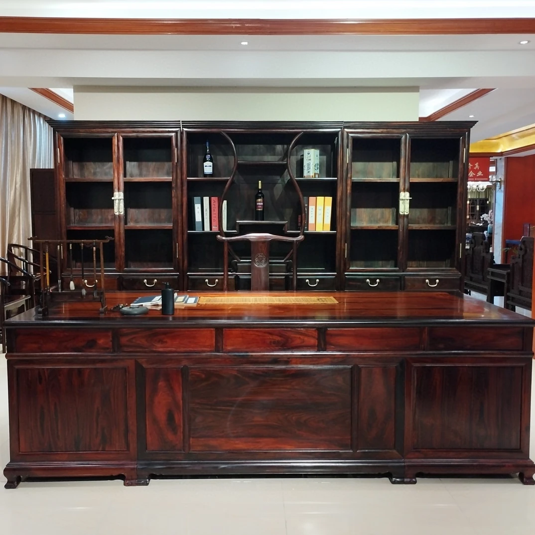 明式大红酸枝办公桌古典