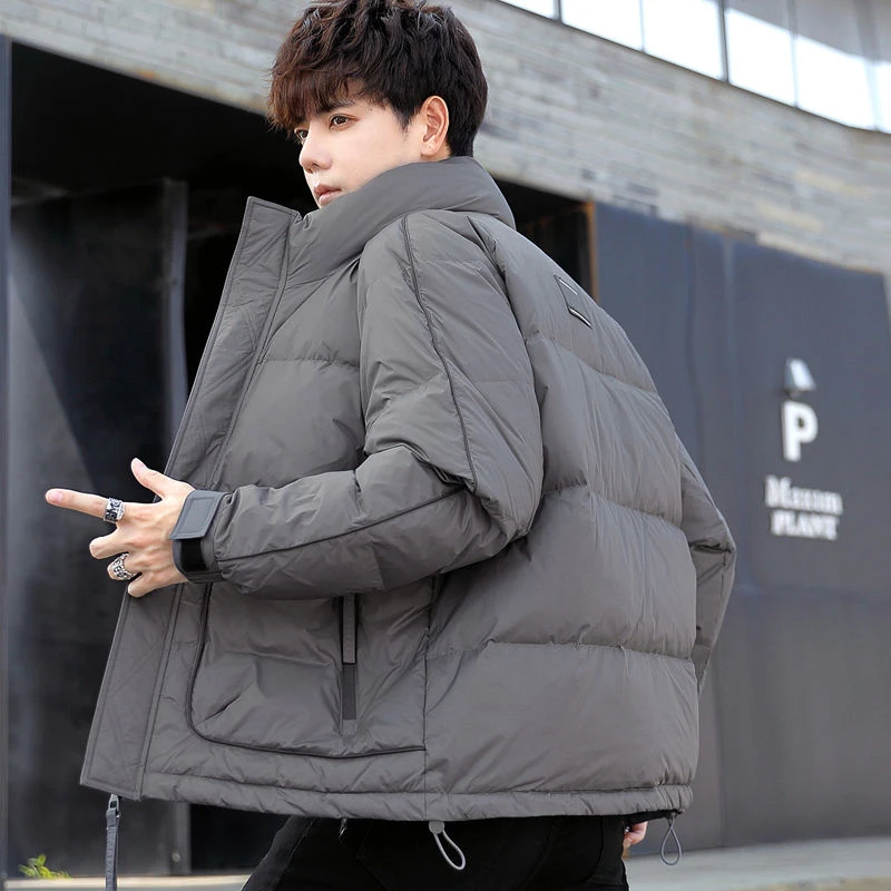 波司澄羽绒服男2023新款冬季白鸭绒短款面包服休闲立领加厚保暖上