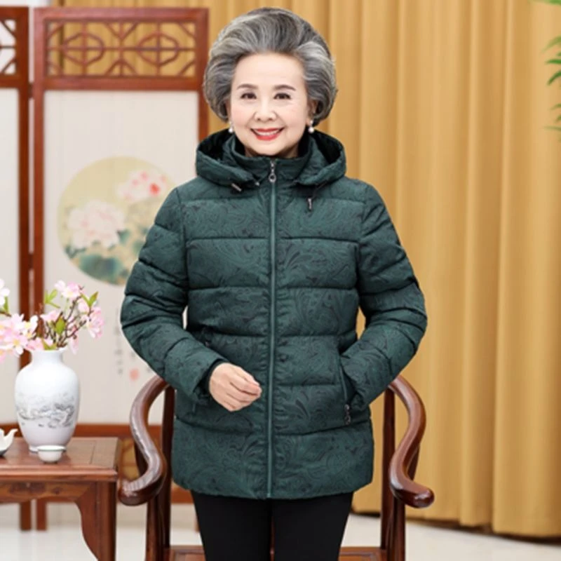 波司澄中老年人女装冬装棉袄6070岁80妈妈加厚带帽老人衣服奶奶羽