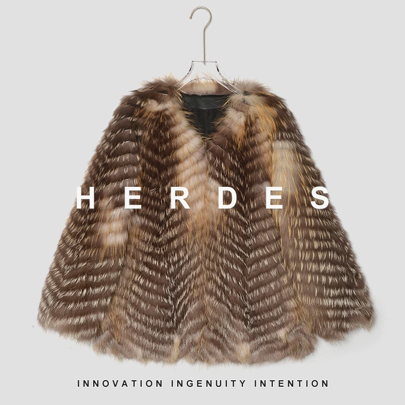 HERDERS 多色潮流时尚狐狸毛皮草外套 248276