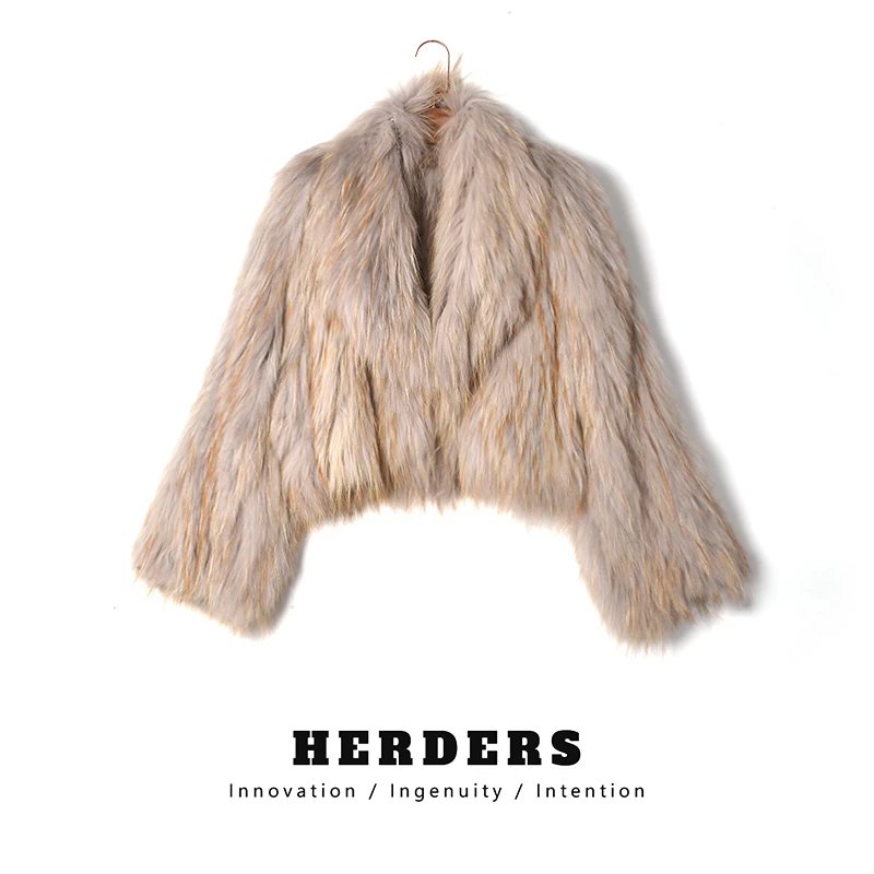 HERDERS 多色潮流狐狸毛编织皮草 245875