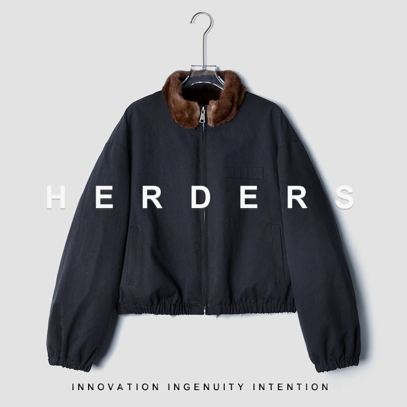 HERDERS短款潮流毛领时尚派克服248992