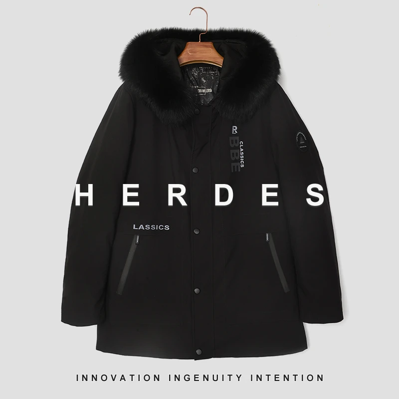 HERDERS 黑色潮流时尚派克服女装韩系设计感百搭外套保暖247763