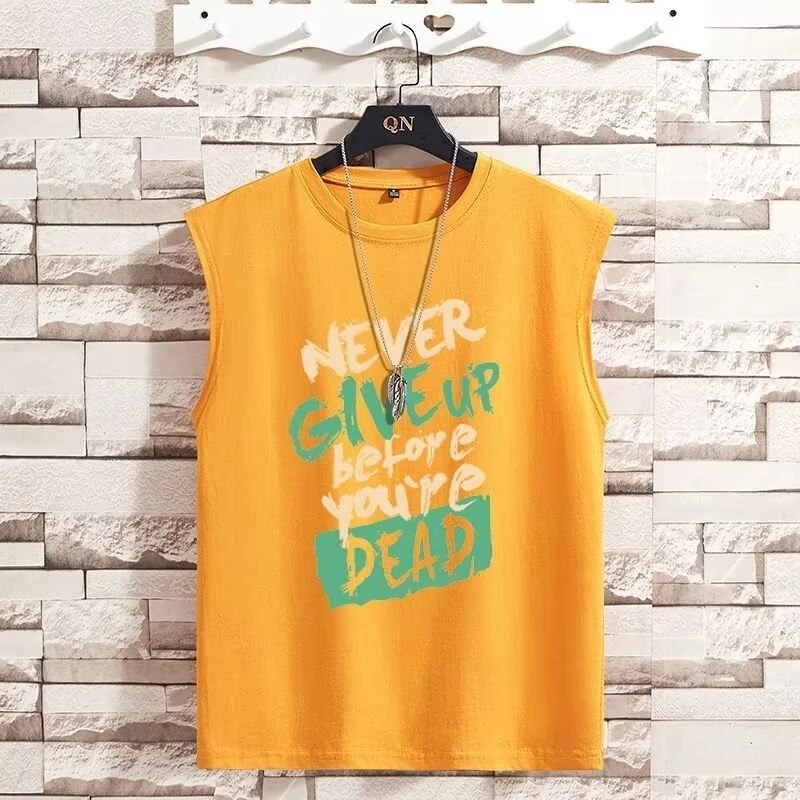 美式潮牌复古卡通印花汗背心男夏季新款潮流宽松oversize无袖t恤