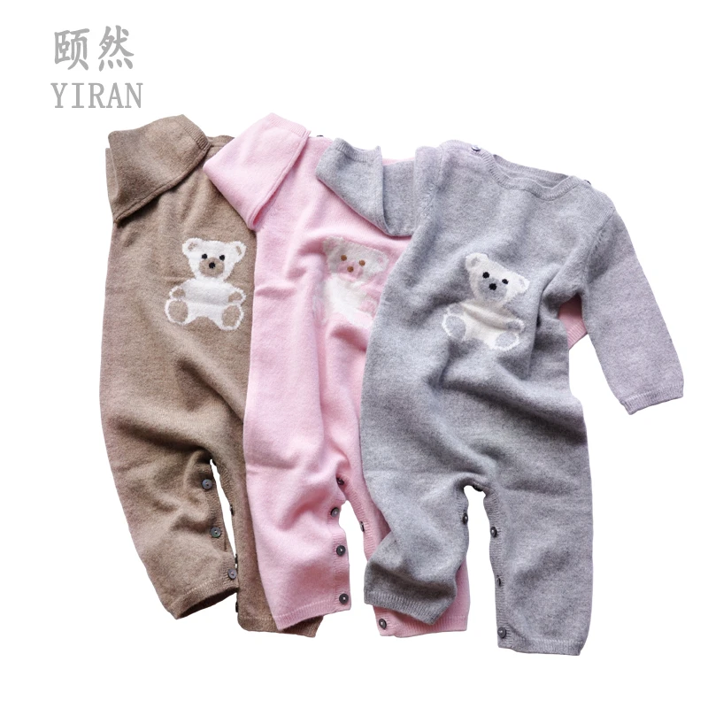 颐然羊绒哈衣英国出口订单婴儿羊绒爬爬服哈衣连身衣儿童羊绒衣