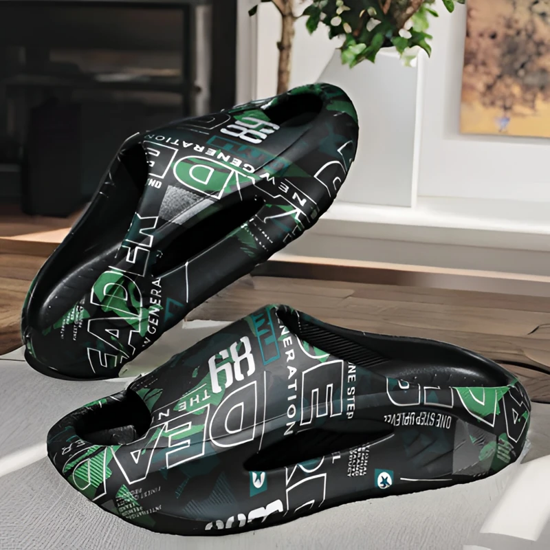 外穿户外休闲运动情侣潮流拖鞋室外防滑软底鞋适合外出家居活动时