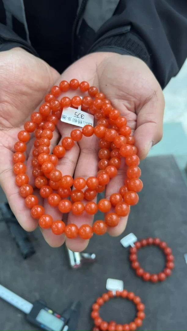 【闪购商品】南红玛瑙手串未镶嵌原矿无优化大黑洞多圈8mm