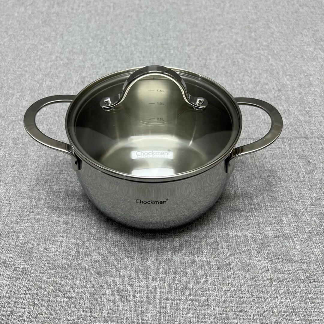 2-042 chockmen不锈钢双耳汤锅 16*10cm 容量1.5L 整锅重约1.22kg