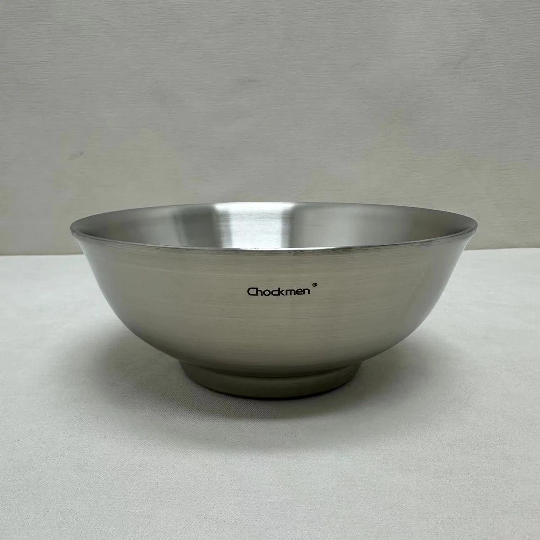 1-028 Chockmen 不锈钢碗 家用沙拉碗 20*8cm 重约0.34kg大碗双层