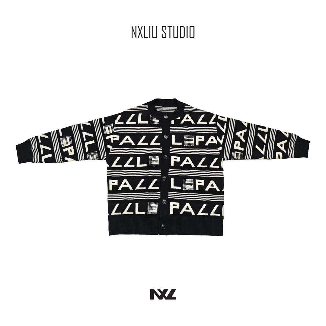 字母设计毛衣休闲开衫外套