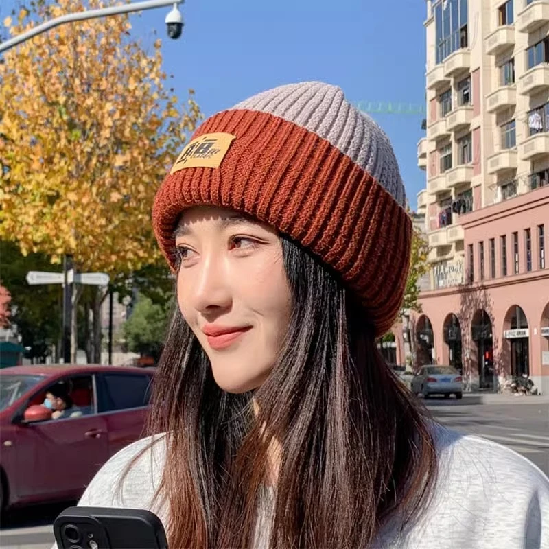 帽子女秋冬毛线帽潮素颜韩版冷帽套头帽ins百搭针织帽月子帽新款