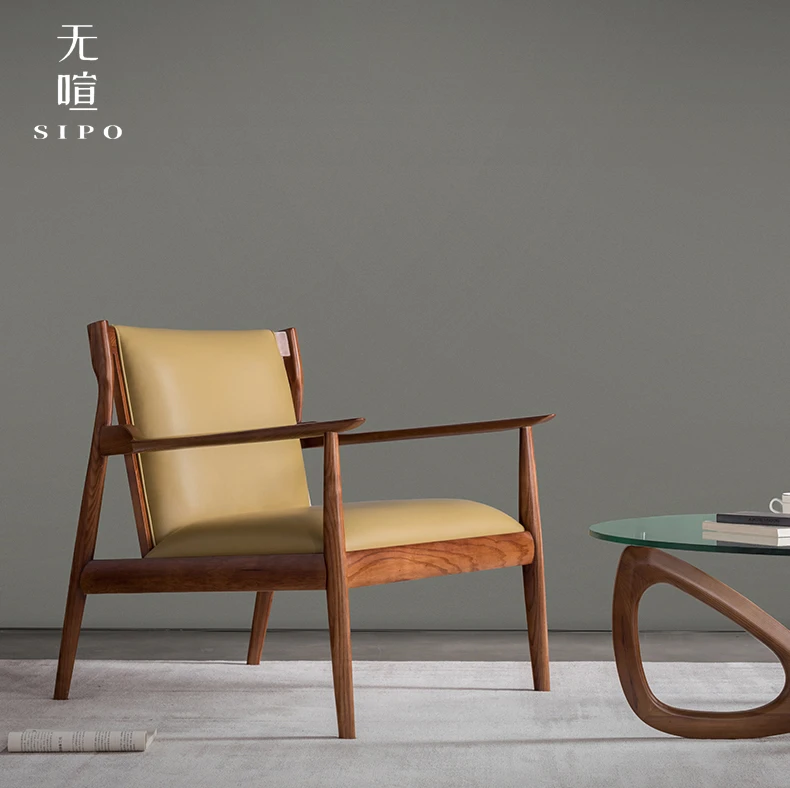 无喧「刀客椅」北欧布艺实木简约懒人沙发客厅设计弧形艺单人沙发椅