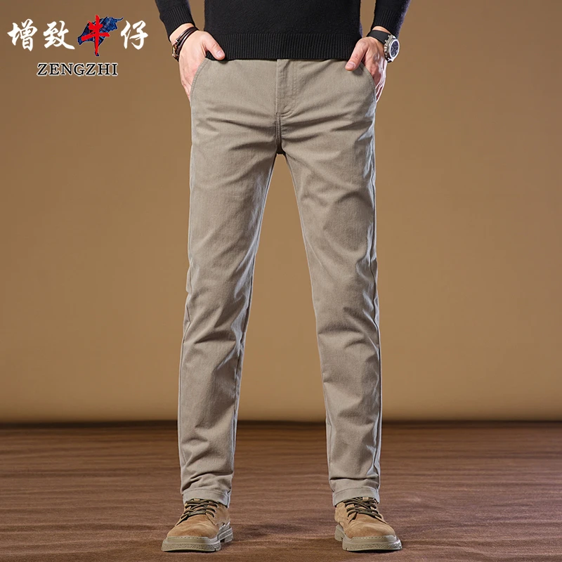 ZENGZHI/增致牛仔春季新款男士高端修身时尚百搭直筒休闲裤Z196