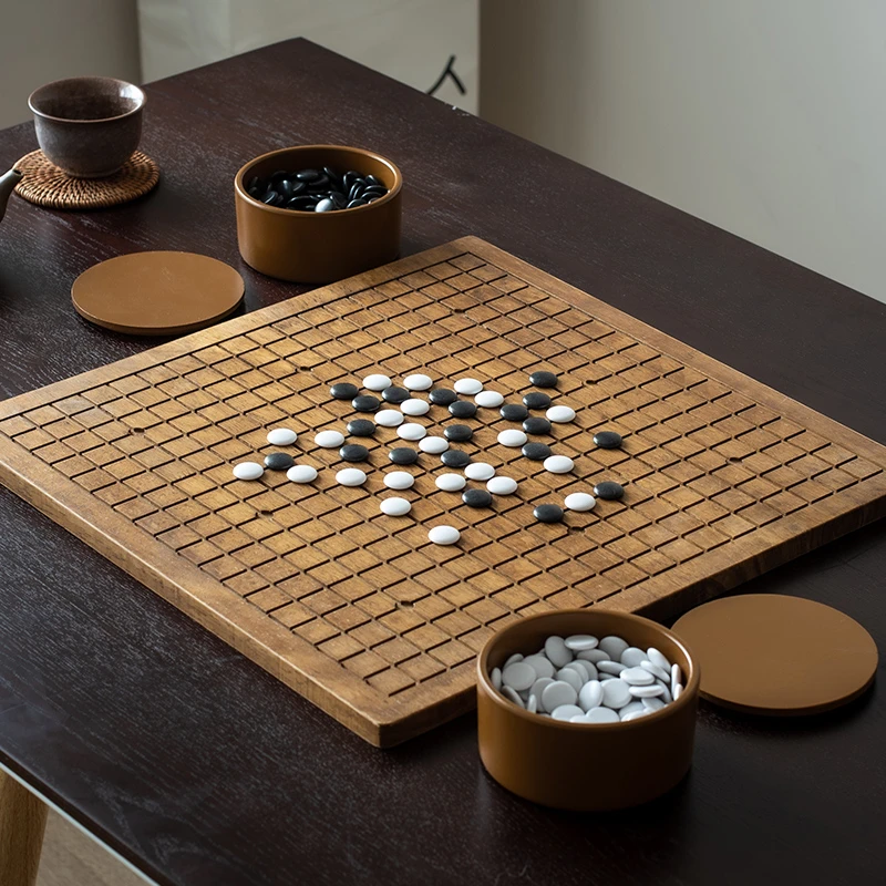 高档实木围棋象棋棋台棋桌二合一套装成人儿童益智玩具品送礼礼品