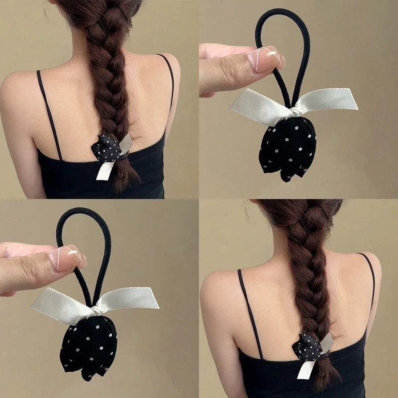 小众韩风波点温柔发圈马尾辫发绳甜美百搭日常发饰女