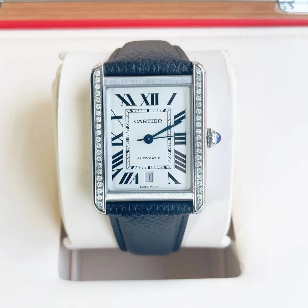95新 Cartier/卡地亚 坦克系列宠粉价W5200027男表大号坦克机械表