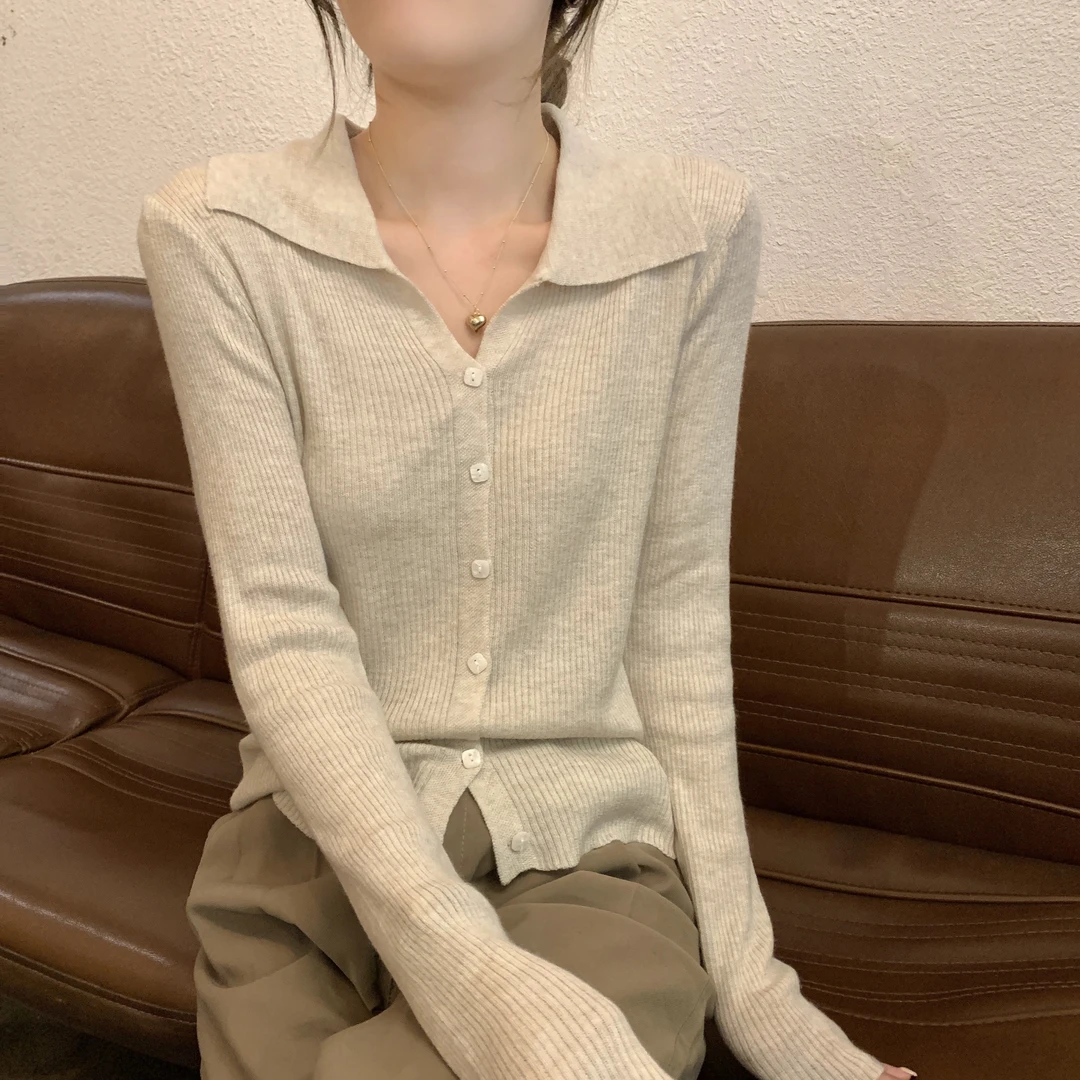 2023秋季上衣长袖外搭春秋显瘦衫修身毛衣洋气百搭设计感5285#