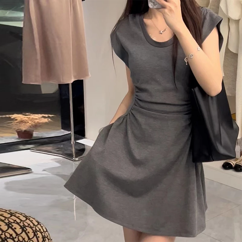 GNB492【反季清仓捡漏】赫本风黑色连衣裙女夏季款小个性感辣妹短裙