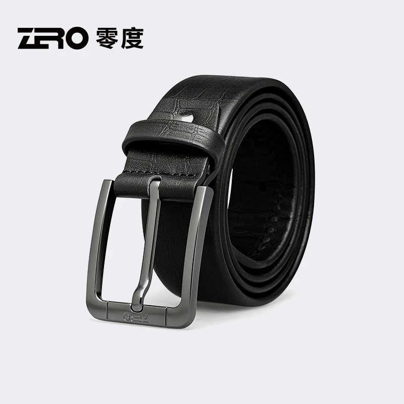 零度男士休闲真皮皮带时尚经典潮流百搭腰带高档不锈钢皮腰带男款
