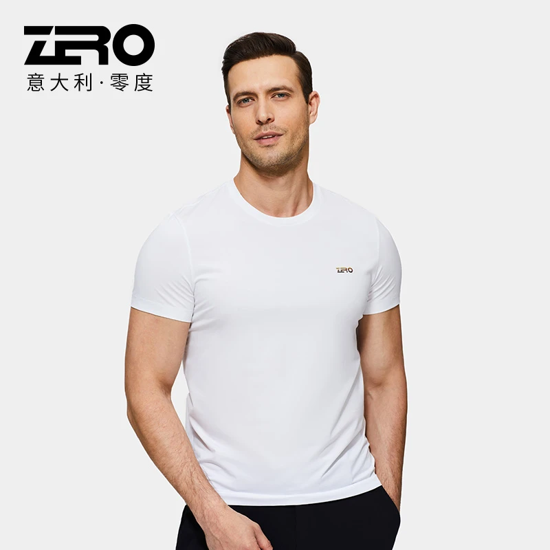 零度官方男装夏季新款修身户外短袖棉制男款清爽男士T恤M2201X008