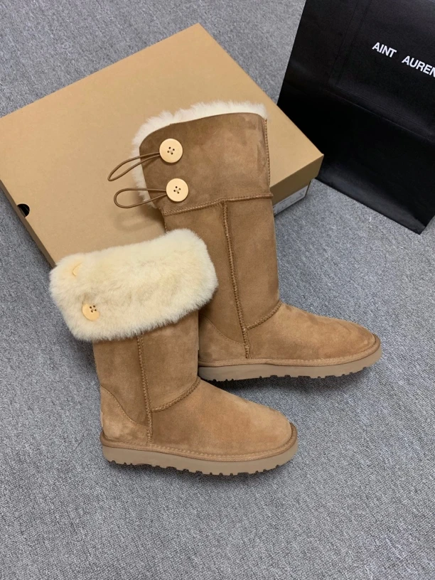 【小千】千颂伊同款二代真羊皮毛一体雪地靴中高筒加厚保暖冬季女靴