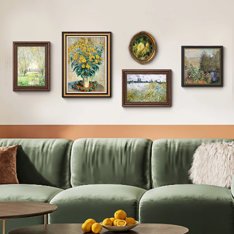 《不规则组合》美式客厅装饰画梵高油画沙发背景墙挂画复古壁画法式