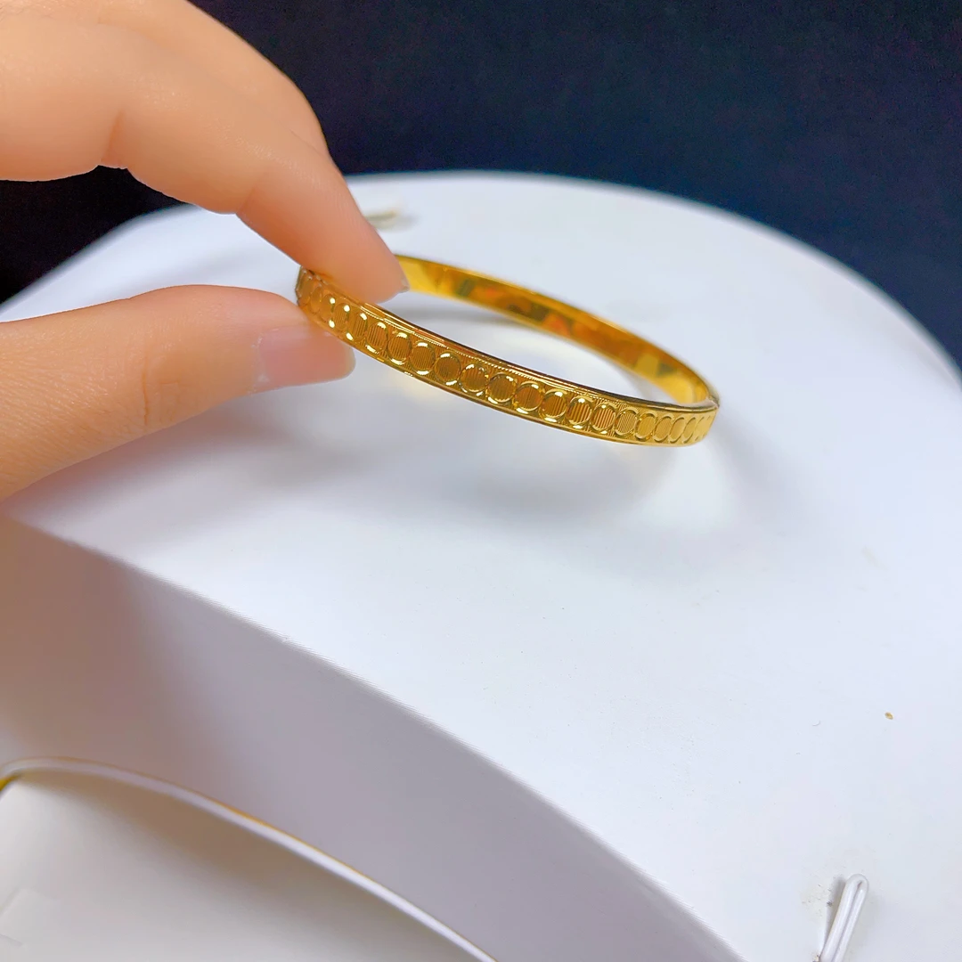 铜合金手镯 107气质新款手镯爆款白搭时尚金色光明