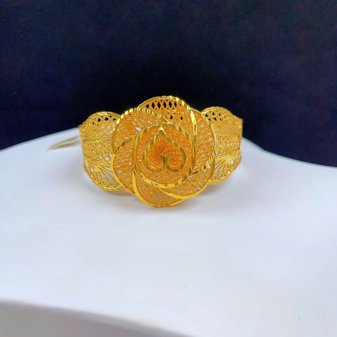 铜合金手镯 92手镯大玫瑰款式夸张白搭时尚女款气质可调节民族风