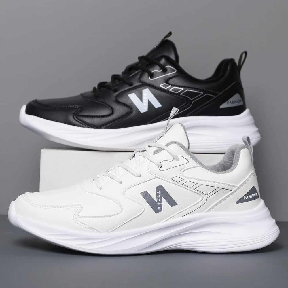 漫步新百伦男女同款百搭舒适轻便时尚皮面加绒防风防水防寒棉鞋