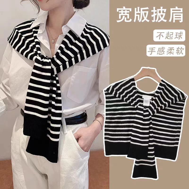 韩版外搭小披肩纯色网红时尚百搭款2024新款女空调小坎肩柔软