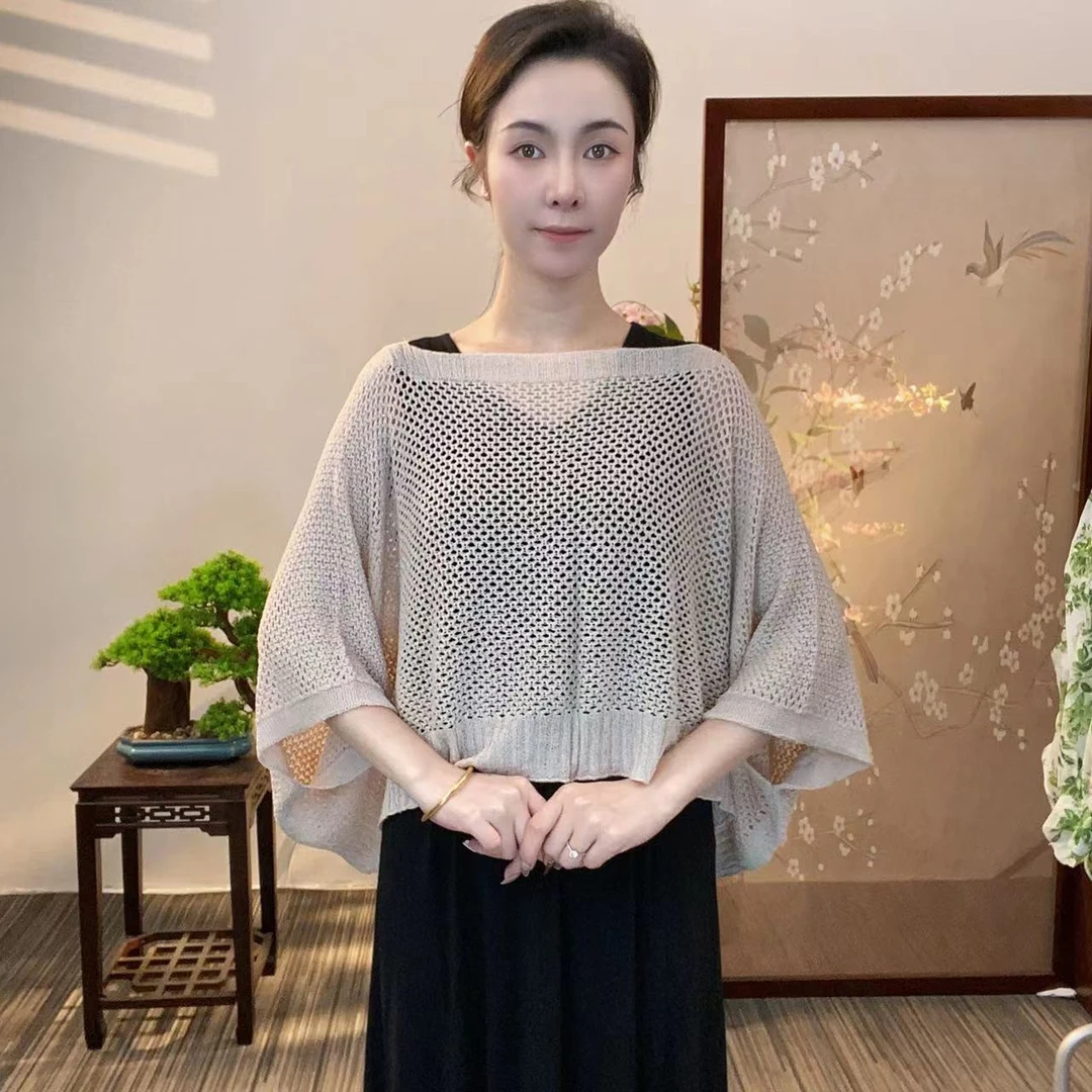 镂空套头空调防晒女士披肩