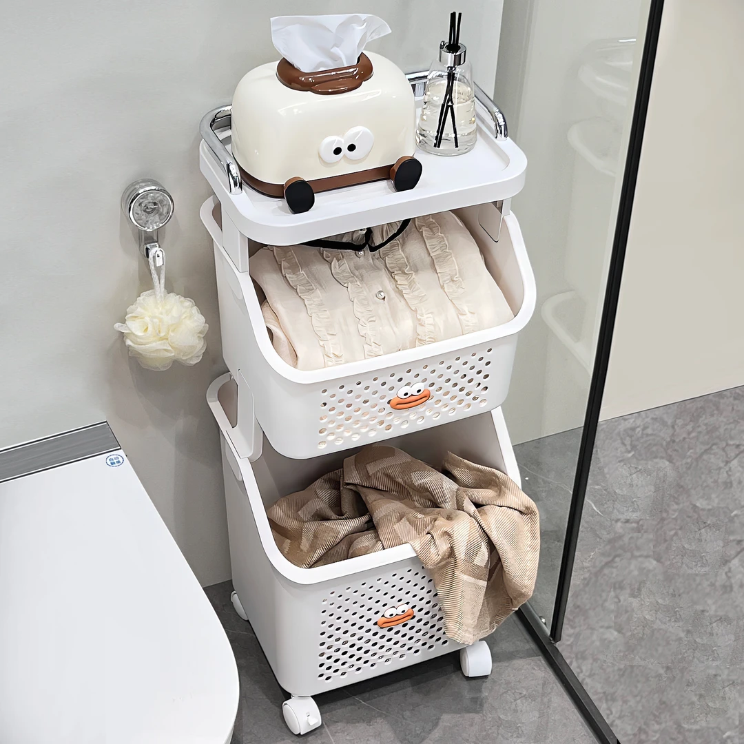 BSD多层脏衣篮家用推车移动脏衣篓收纳篮洗衣篮分区脏衣服收纳筐