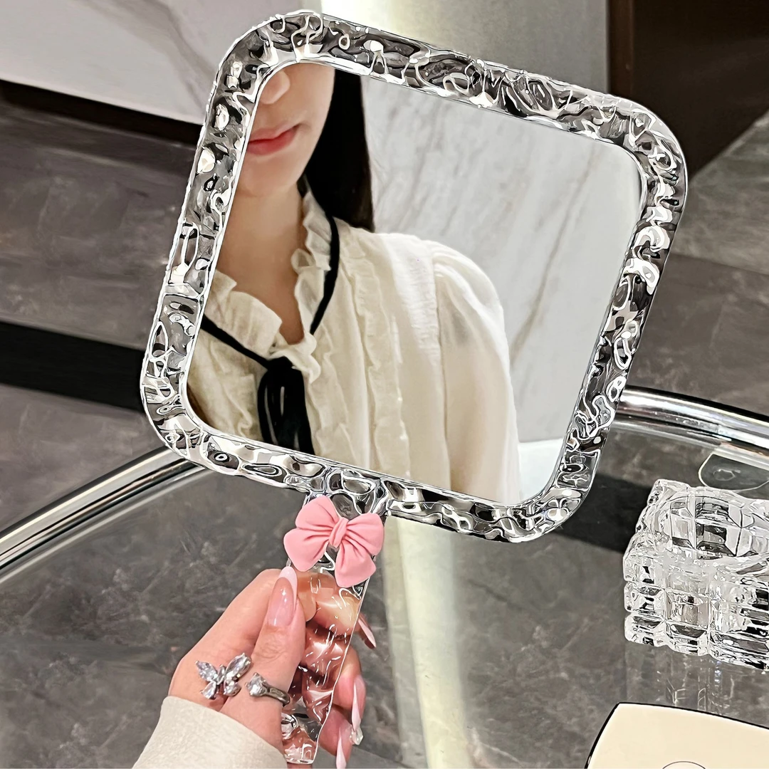 BSD高颜值手持化妆镜便携随身携带小镜子双面补妆镜美容院手柄镜